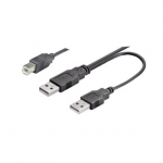 Cavo USB 2.0 dual power 2 spina A/ spina B, 1 metro