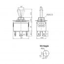 Deviatore bipolare a leva ON-ON 6 terminali, 15A 125Vca