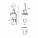 Deviatore bipolare a levetta 3A 250V in miniatura