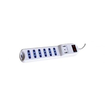 Multipresa 6 posizioni 10/16A/2 USB
