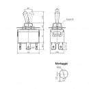 Deviatore bipolare a leva On-Off-On 6P