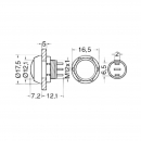 Pulsante mini stagno N.A. rosso 2A 36Vcc