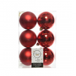 Confezione 6 palline rosse 8cm shiny/matt