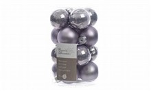 Palline in vetro grigio 35mm box 16 pezzi, 8 matt/ 8 lucide