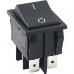 Interruttore-nero-2P-15A 250V ON/OFF 4term Faston