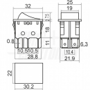 Interruttore-nero-2P-15A 250V ON/OFF 4term Faston