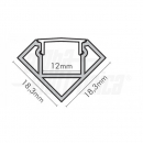 Profilo alluminio+cover opaca 2m con accessori