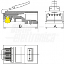 Spina modulare RJ45 8P8C Cat.5e cavo flessibile