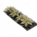 Box 4 fiori glitterati con clip colori assortiti