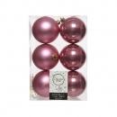 Box 6 palline in plastica velvet pink diametro 8cm