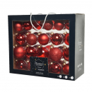 Box 42 palline assortite in vetro christmas red diametro 7cm