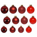 Box 42 palline assortite in vetro christmas red diametro 7cm