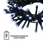 Catena luminosa a batteria con telecomando 500LED 20m b.freddo