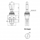 Interruttore leva con Led 12V Rosso on-off