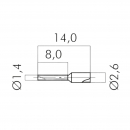 Terminale a bussola cavo 0,5mm preisolato AWG22 conf.100pz