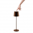 Lampada da tavolo a batteria corten con interruttore touch