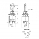 Deviatore miniatura ON-OFF-ON 6Pin a saldare