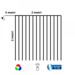 Tenda luminosa smart RGB 2X2mt controllo remoto IP44