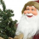 Babbo Natale con vestito in velluto bordeaux 45cm